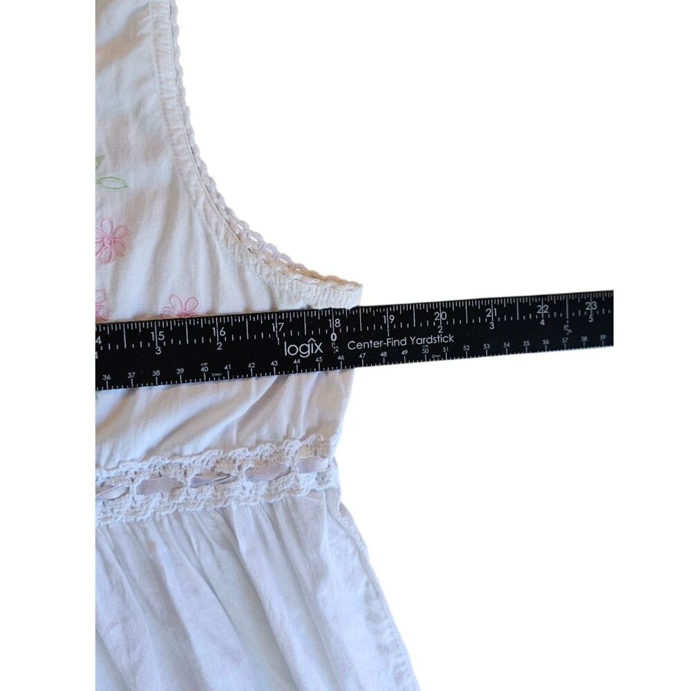 Gilligan O’Malley White Cotton Embroidered Nightgown Cottagecore Prairie Nightie - Picture 7 of 8